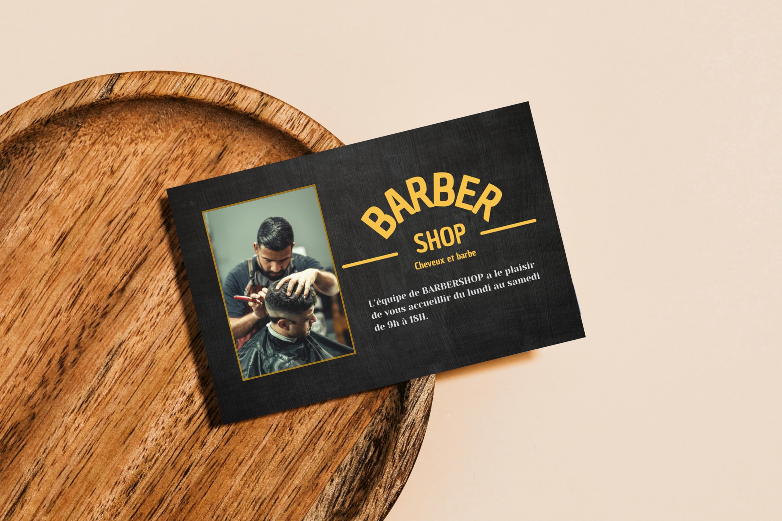 Juego de tarjetas de visita profesionales personalizadas impresión a doble cara - Barbero (250)