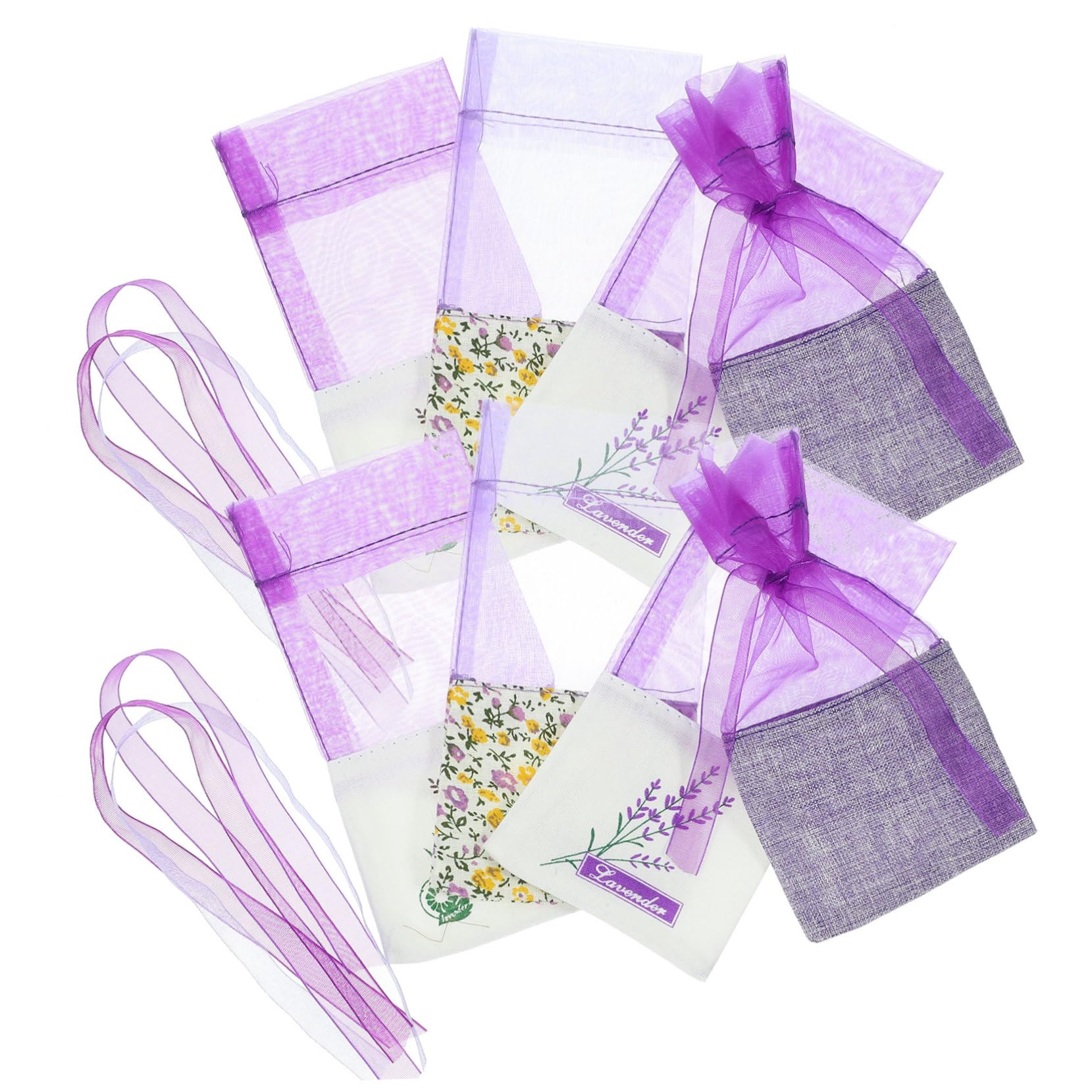 MAGICLULU 72stücke Lavendel-duftbeutel Mit Floralen Mustern Leere Aromabeutel Für Entspannung Und Schlaf Als Hochzeitsgeschenke Kordelzugbeutel Designs Dunkel Und Helllila