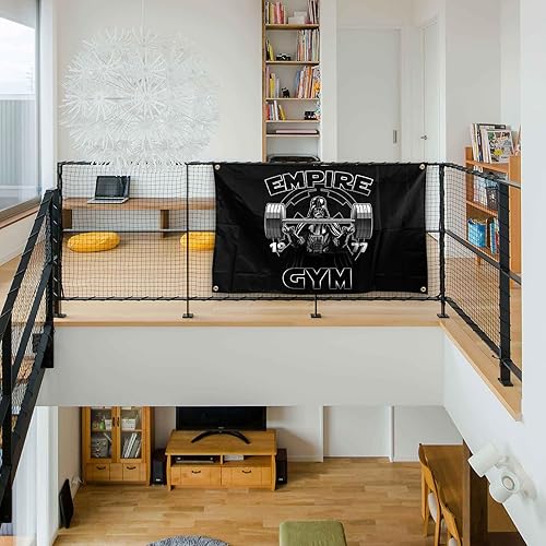 Miniatura 4 de HOeLo Empire - Tapiz de gimnasio interesante con cita inspiradora, tapiz para dormitorio universitario, póster para colgar en la pared, con 4 ojales