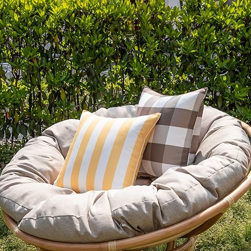 Miniatura 9 de MIULEE 12 x 20 rellenos de almohada para exteriores, juego de 2 almohadas resistentes al agua de alta calidad, relleno de espuma viscoelástica