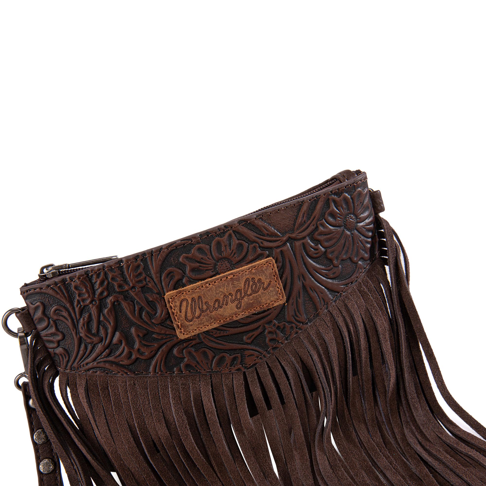 Wrangler Crossbody Small Purse for Women Wristlet Fringe Bag Western Purse