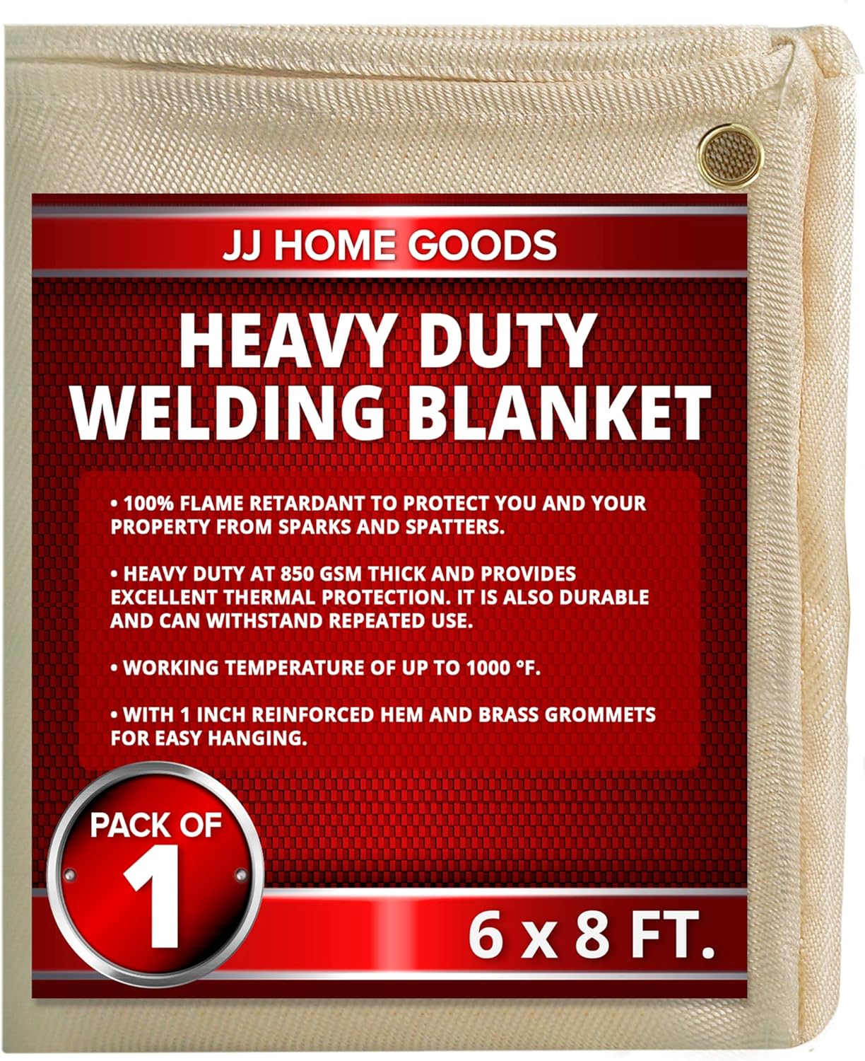 JJ CARE Welding Blanket 1 Pack 6ft x 8ft Welding Mat