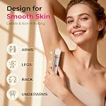 Bikini Trimmer for Women with Dual Head - IPX7 Waterproof & Painless Eletctric Razors for Public Hair - Eletric Shaver for Underarm Leg Body (Gold)