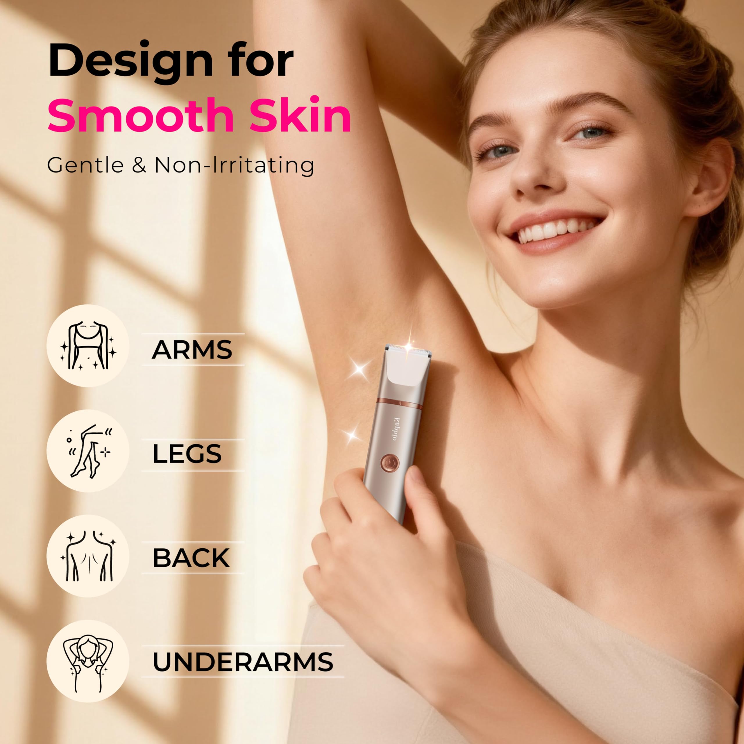 Intimrasierer für Frauen, Rasierer Damen Intimbereich Sanft, 2 in 1 Elektrischer Damenrasierer, Bikini Trimmer Wasserdicht für Körper
