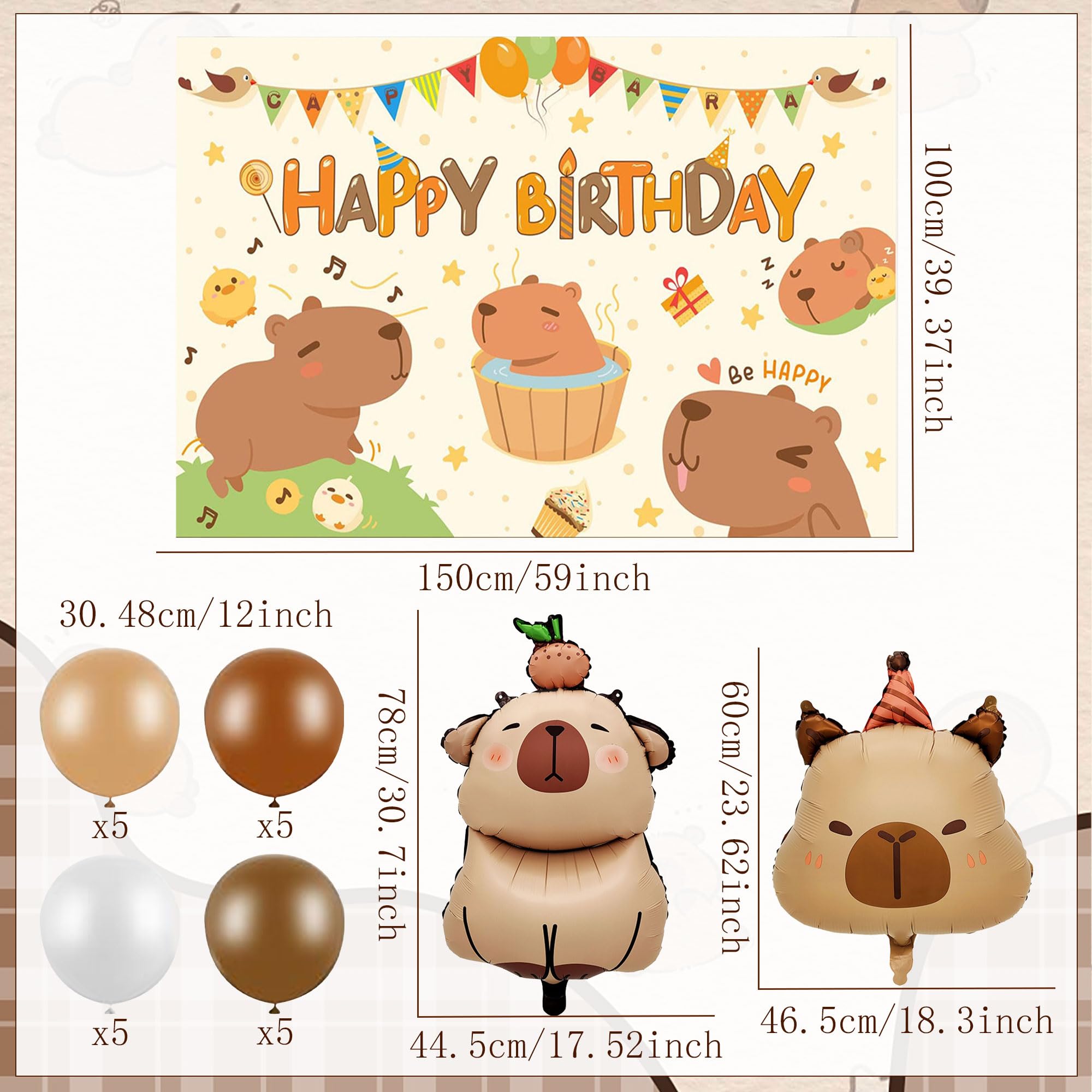 10 palloncini a tema Cinnamoroll per feste di compleanno, 110 x 68 cm