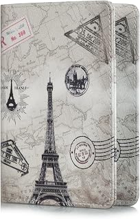 EpicGadget RFID Blocking Premium Leather Passport Holder Travel Wallet Cover Case (Eiffel Tower)