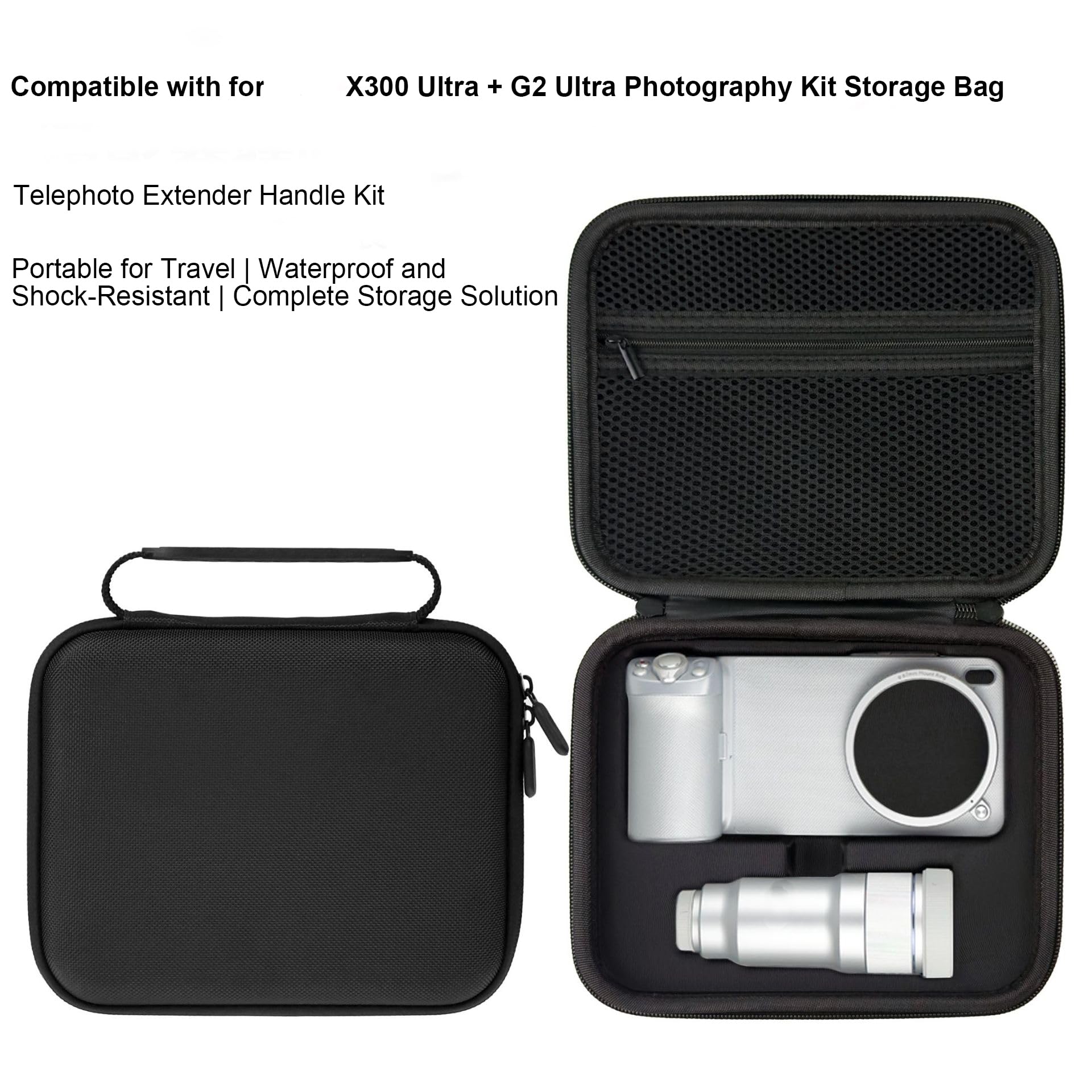 Futerał do Vivo X300 Ultra G2 /G2 Ultra, etui na teleobiektyw, wodoodporna, odporna na wstrząsy, twarda torba do przechowywania przedłużacza aparatu i uchwytu, X300 Ultra + G2 Ultra