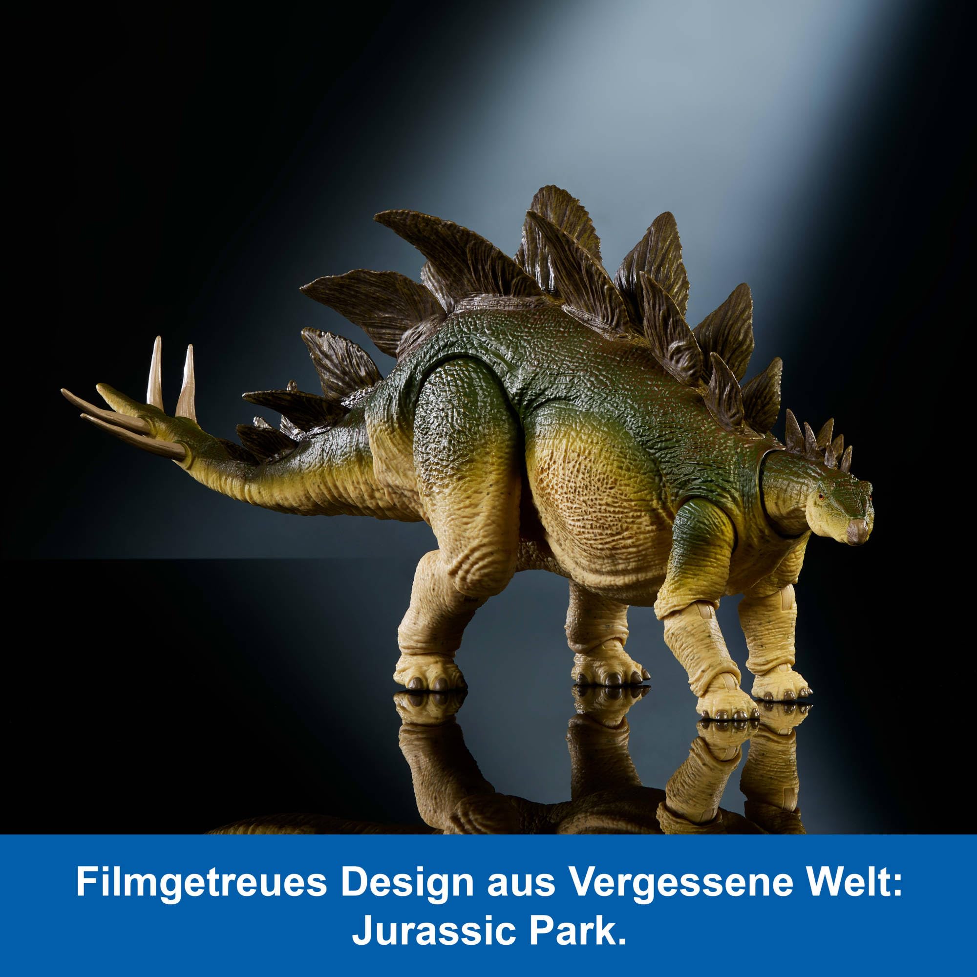 Mattel Jurassic World Hammond Collection Actionfigur, Vergessene Welt Jurassic Park Stegosaurus, extragroßes Herbivor-Dinosaurierspielzeug, JCH08, grün