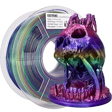 review (2 Items) 4 Pack 200g Silk Shiny PLA Filament & 1kg Shiny Rainbow PLA Filament 1.75mm +/- 0.02mm, 3D Printing Filament, 3D Printer Filament