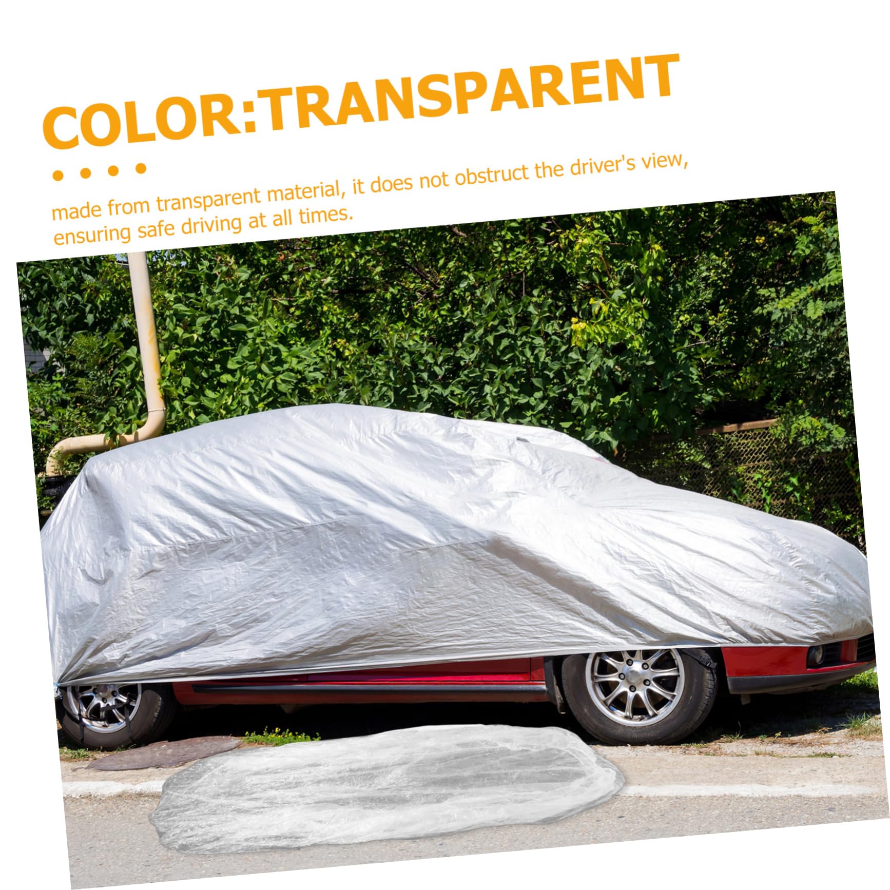 ULTECHNOVO Disposable Car Cover Transparent Pe Protection for Suvs Easy Application for Rain Outdoor Storage — view 5