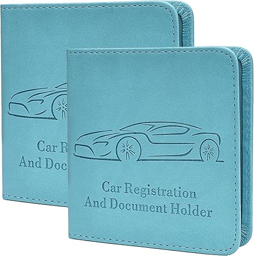 Miniatura 16 de Paquete de 2 soportes para registro y seguro de automóvil, organizador de documentos de vehículo de organización de automóvil con cierre magnético