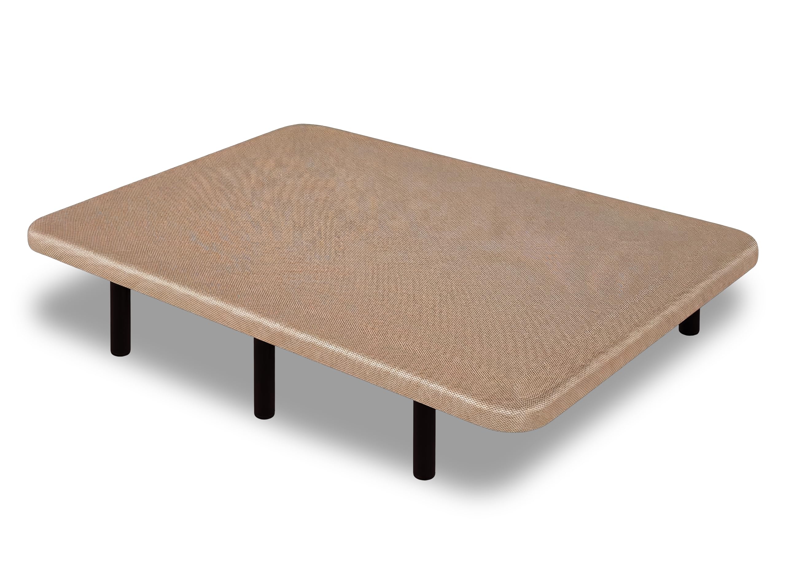 Base tapizada 200 x 200 cm (Dúo) Beige - Patas 30 cm - Tejido 3D Antideslizante - Estructura Resistente - 100% Transpirable - Compatible con Cualquier colchón