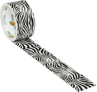 Duck Brand 280110 Zig-Zag Zebra Printed Duct Tape, 1.88 Inches x 10 Yards, Single Roll