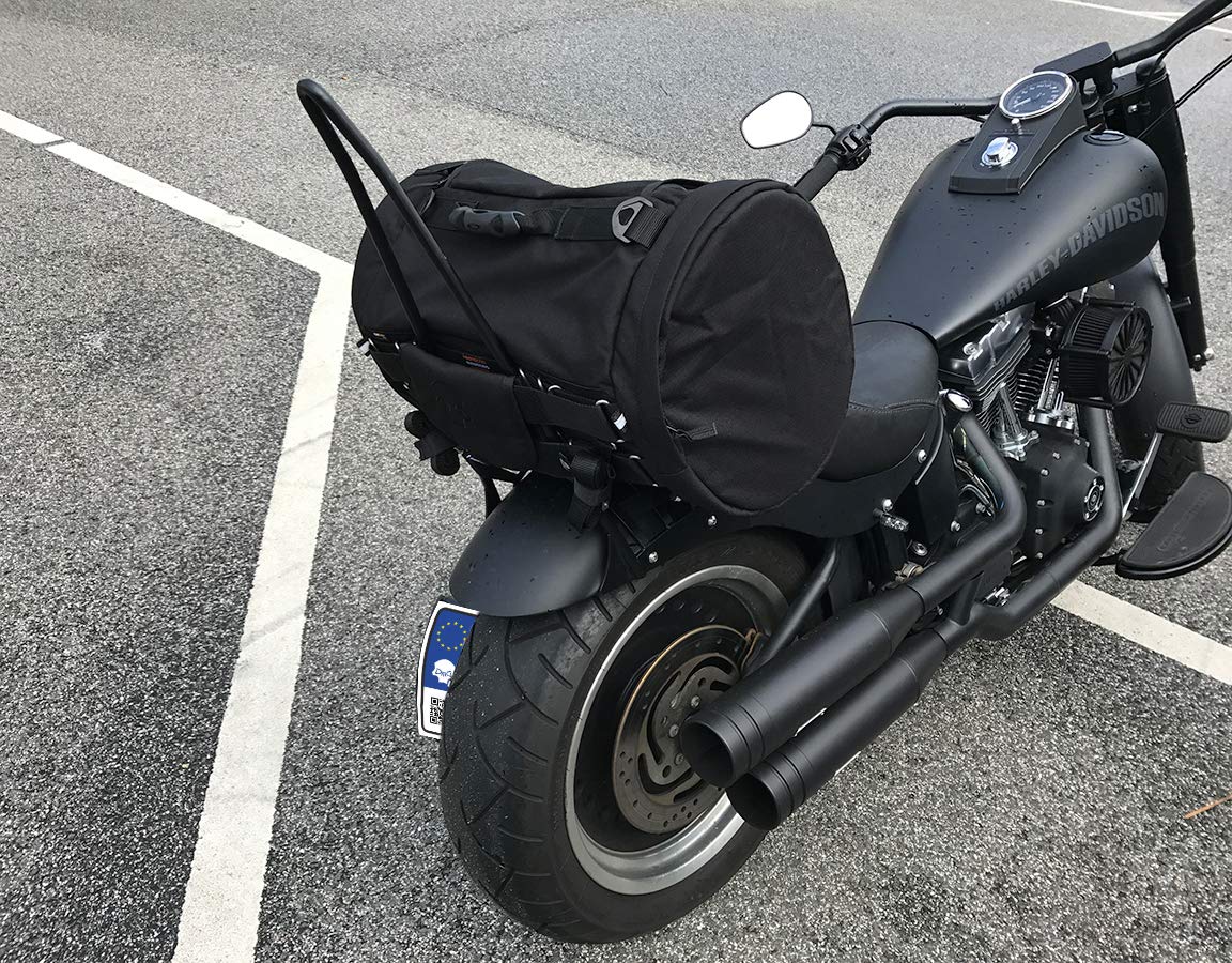 Motorrad Hecktasche, rollenförmig, aus wasserdichtem Cordura, 51 Liter Fassungsvermögen + zusätzliche Regenhülle inklusive (Cordura, L (51 L))