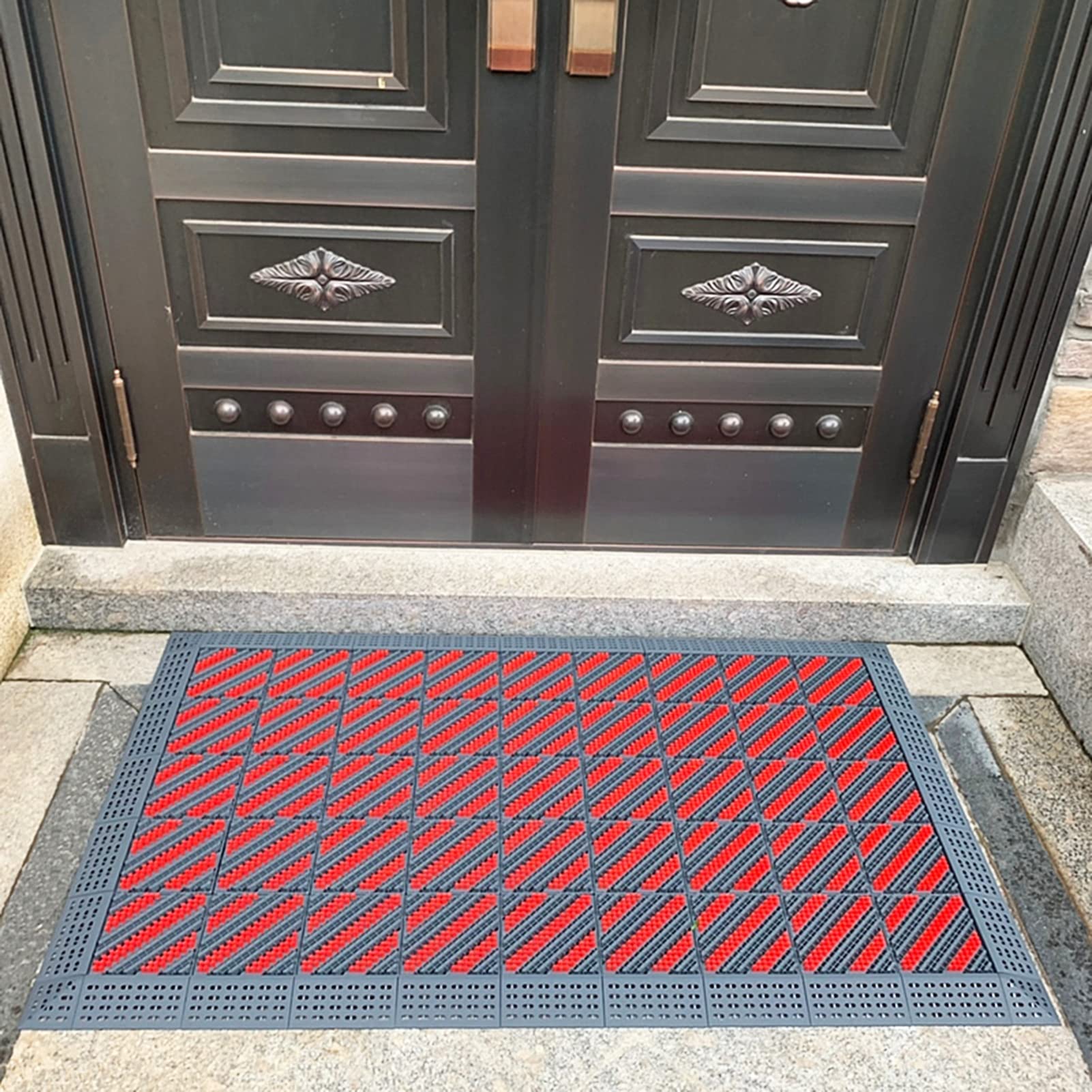Übergroße Willkommensmatten, Outdoor-Indoor-Bauernhaus-Fußmatte, Eingang, personalisierbar, Tür, Hotel, Zuhause, robuste Matte für Haustür (Größe: 75 x 120 cm/29,5 x 47,2 Zoll)