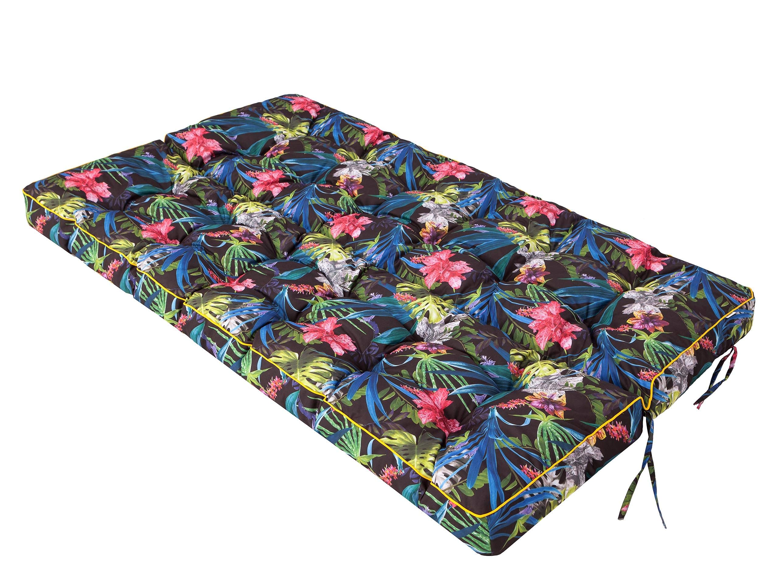 Cuscino per panca a dondolo da giardino, per panca altalena Hollywood, per interni ed esterni; 180 cm, con foglie colorate