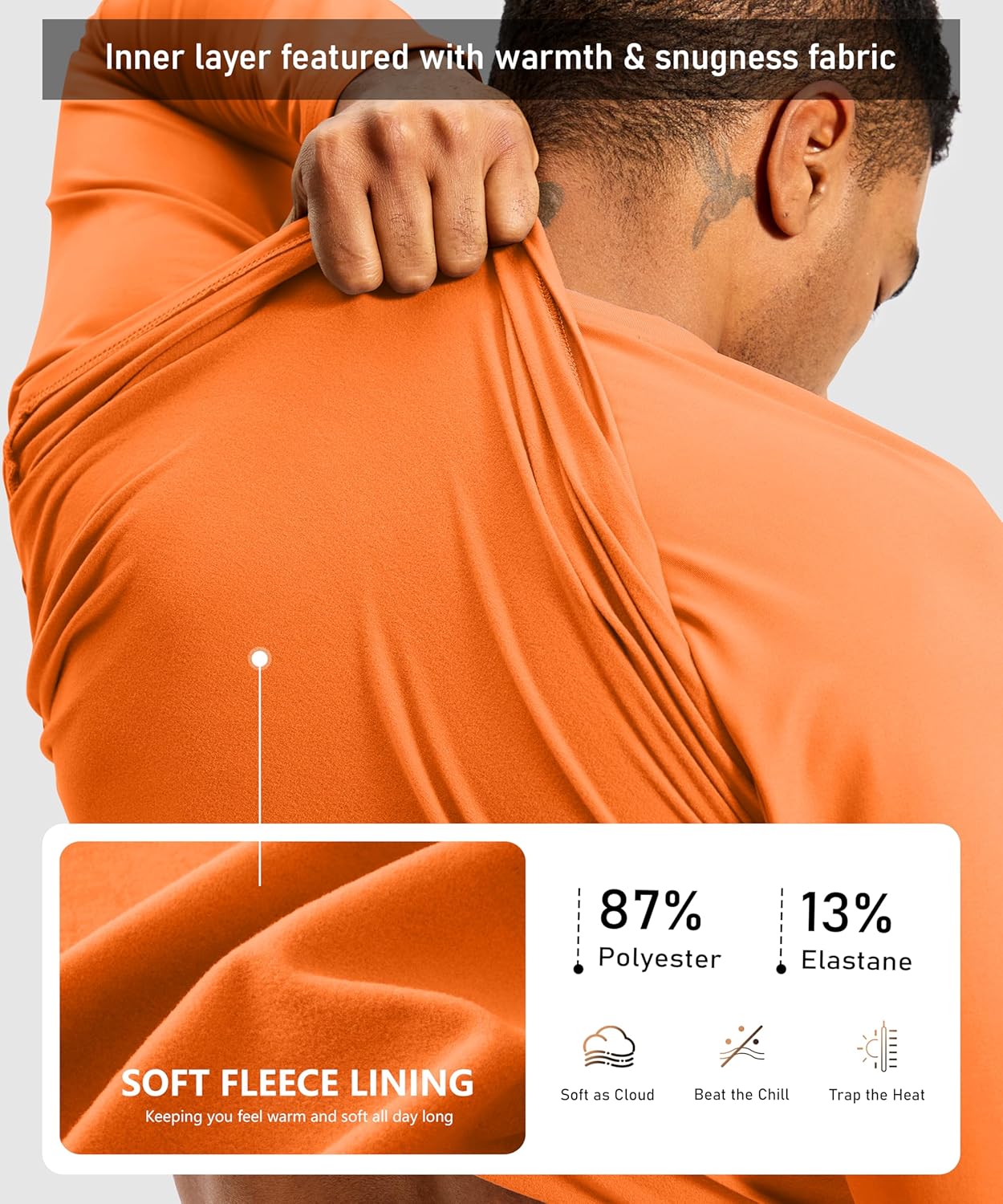 G Gradual Men's Thermal Shirts Long Sleeve Athletic Workout T-Shirts Crewneck Fleece Lind Base Layer for Men Cold Weather - Image 3