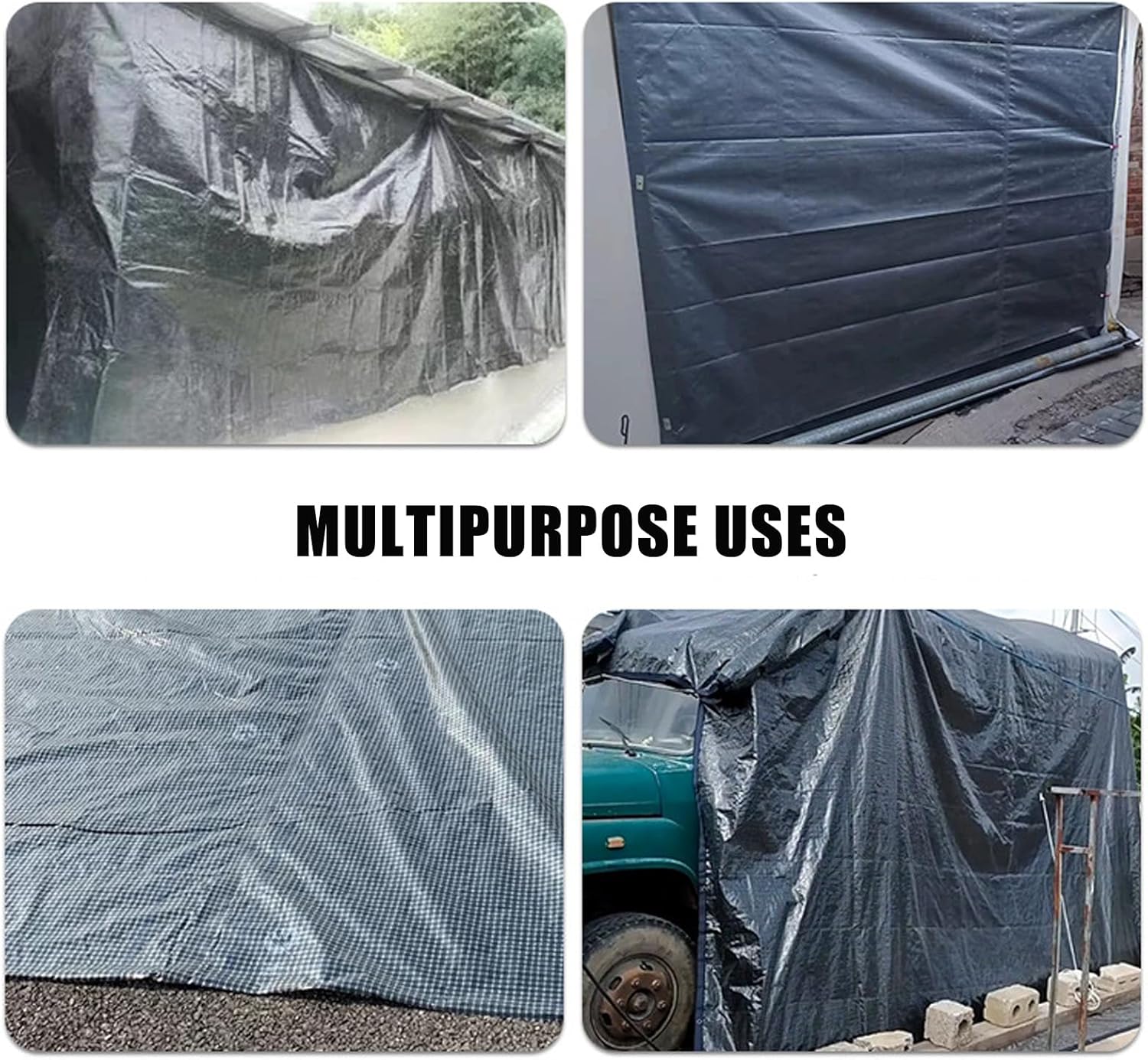 Heavy Duty Tarps Cover with Grommets, Waterproof Plastic Tarpaulin with Reinforced Edges, Multipurpose Protective Tarpaulin Cover, UV-Resistant, Rip and Tear Proof