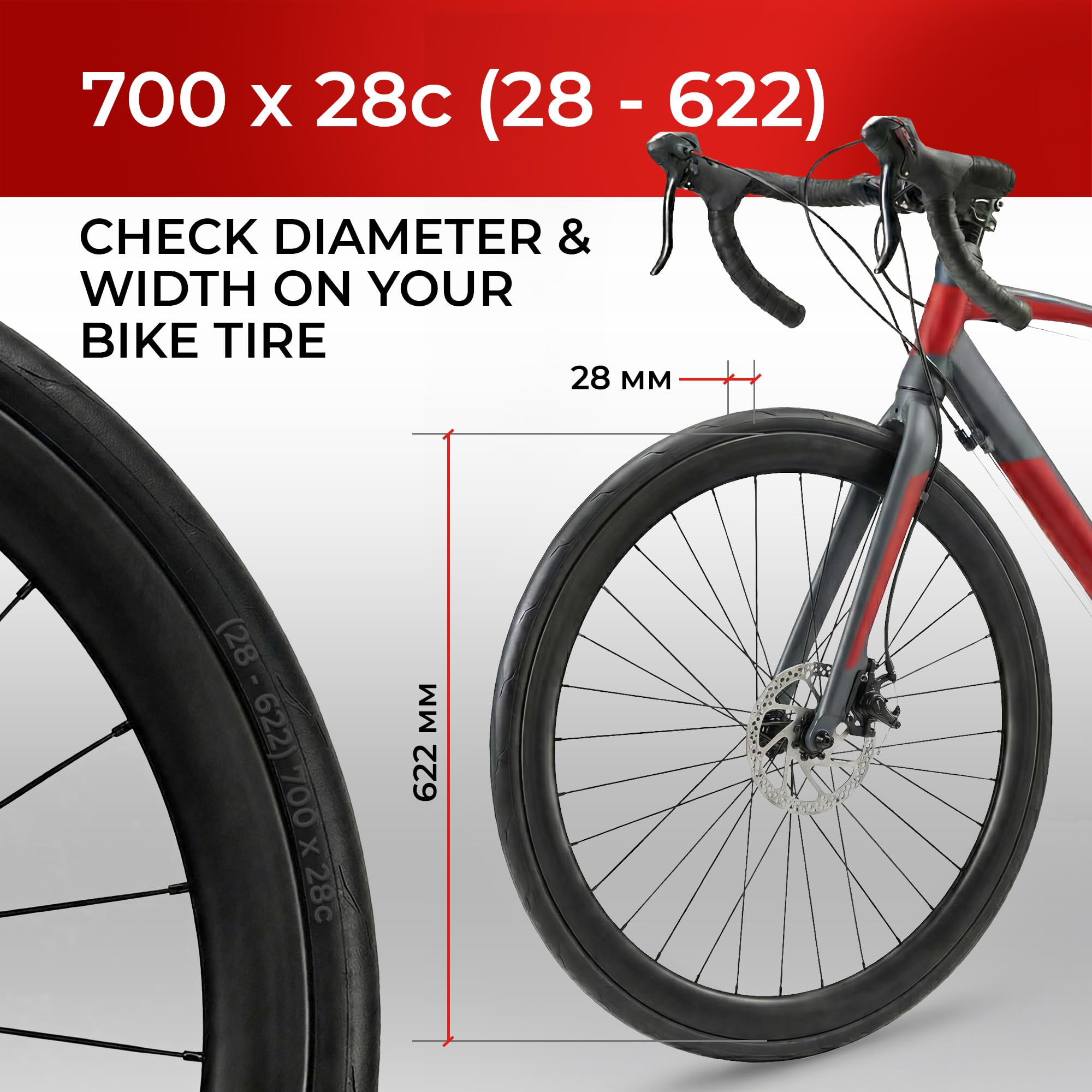 Fincci Varano Slick 28-622 Cubierta 700x28c - Cubierta 28 Carretera Tubeless Ready 1mm LVL5 Nylon 120 TPI - Cubіerta Carretera 700x28 Aramid Plegable, Bicicleta Carretera, Touring