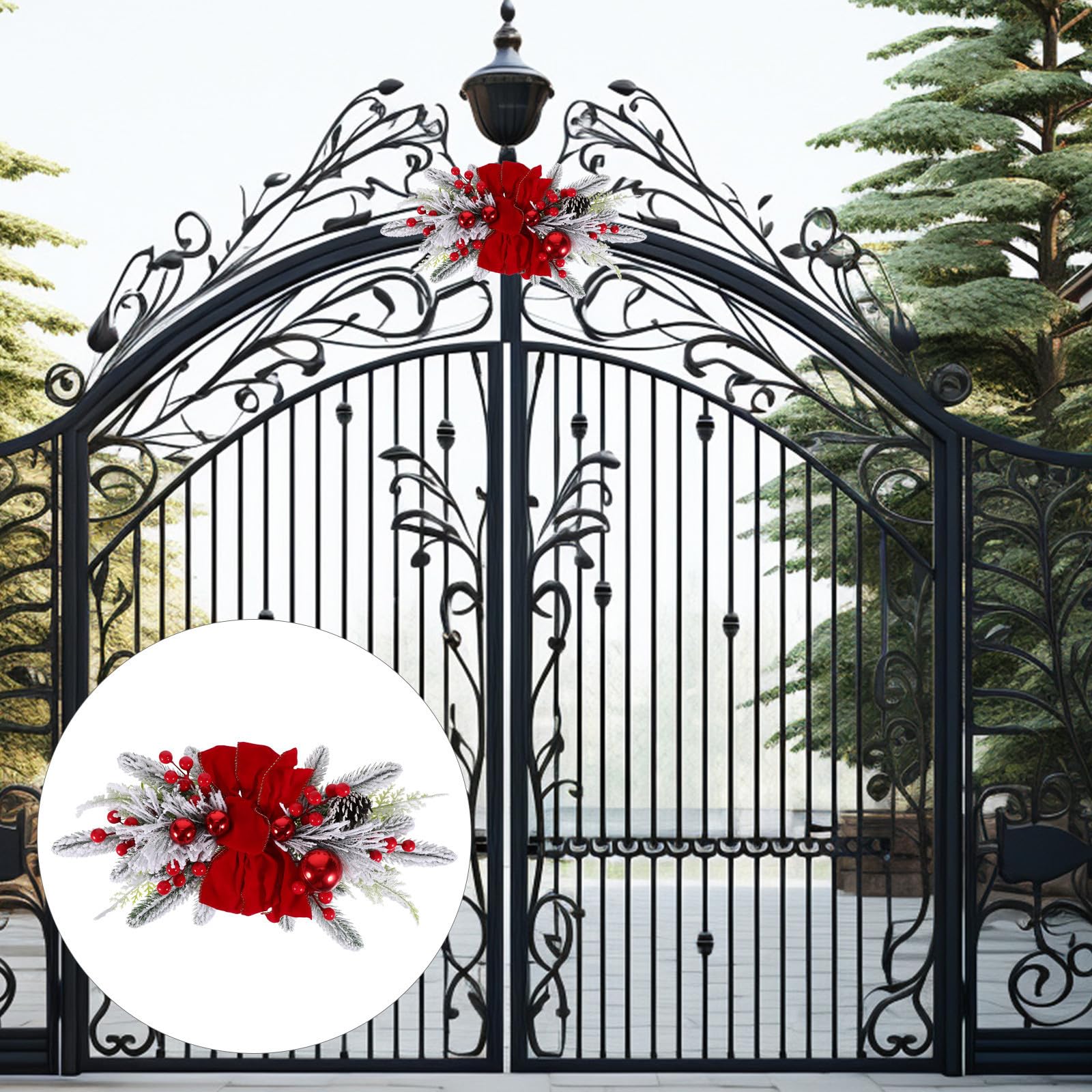 Pendaglio Natalizio Luminoso Rosso 45x20cm in Plastica