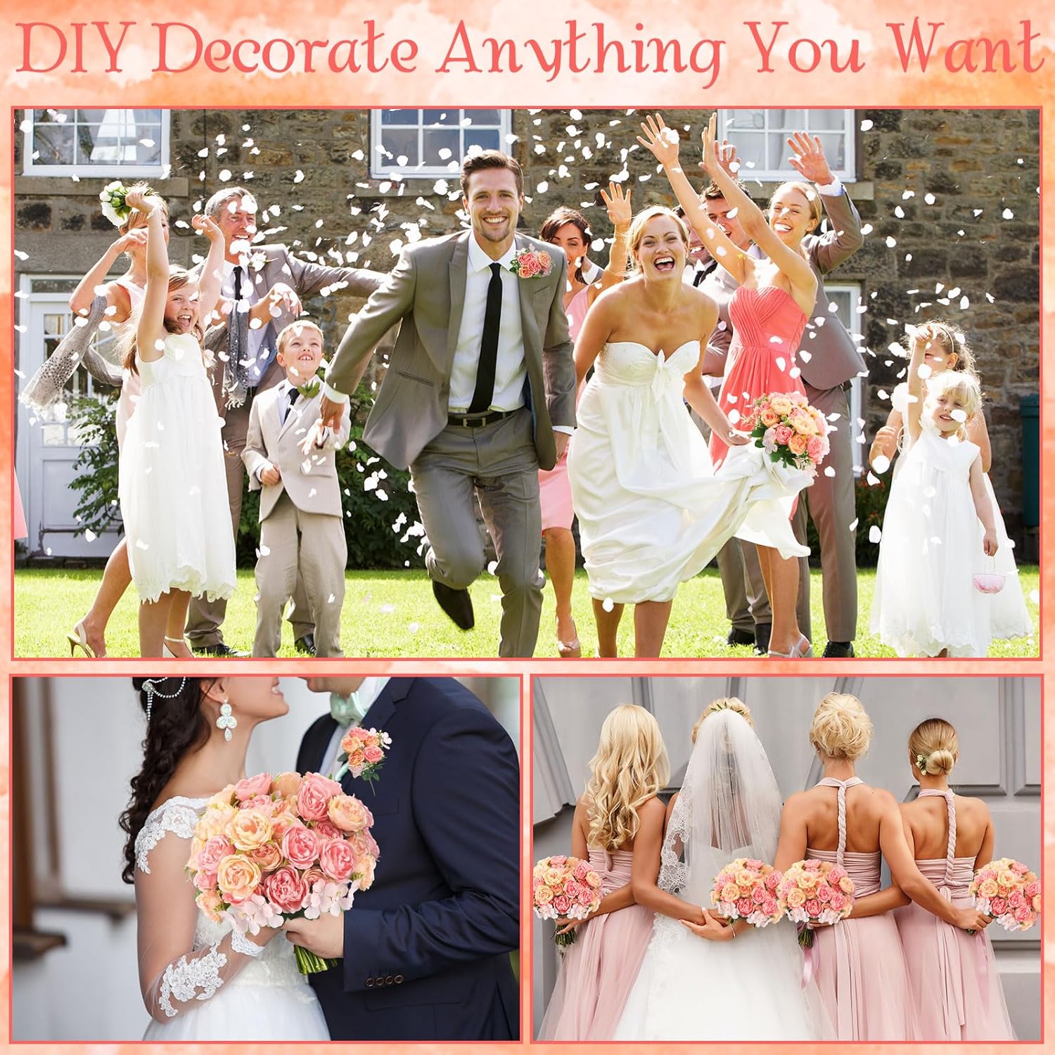 Geosar 8 Bundles Artificial Peonies Flowers Fake Silk Peony Bouquet Faux Peonies Flowers Bulk for Decoration Vase Floral Arrangements Wedding Party Table (Pink,Yellow) - Image 7