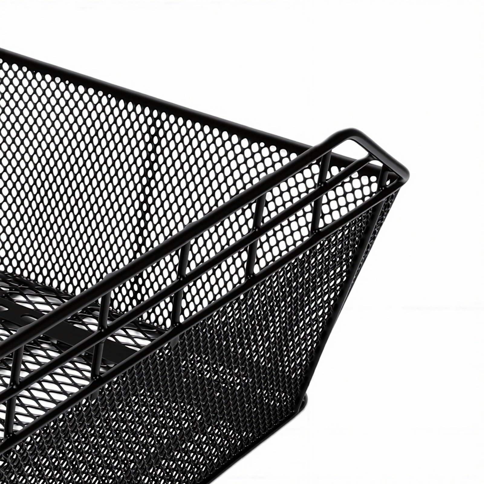 Tylny Kosz na Rower Metalowy Kosz do Przechowywania o Dużej Pojemności 44 X 31 X 20 Cm z siatkową osłoną Powłoka Antykorozyjna dla Osób Dojeżdżających do Pracy Dojazdy Sklepów Spożywczych i