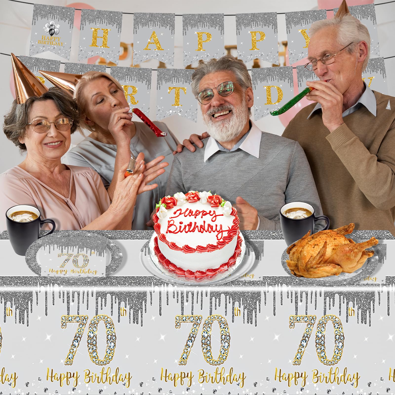 16 Gobelets En Papier Bleu MORAINJAY | 250ml | Pour Fête Anniversaire | Décoration Bleue