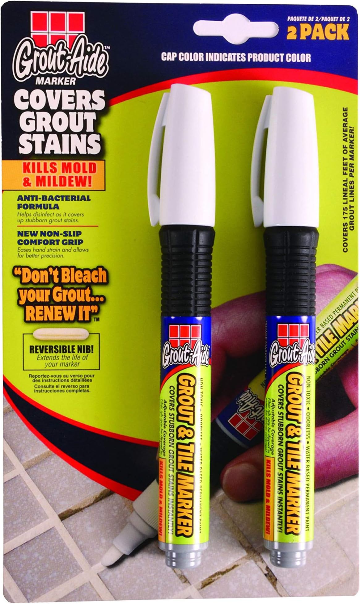 Grout-Aide 05161, Almond Grout and Tile Marker, 2 Count (Pack of 1), 6 Fl Oz