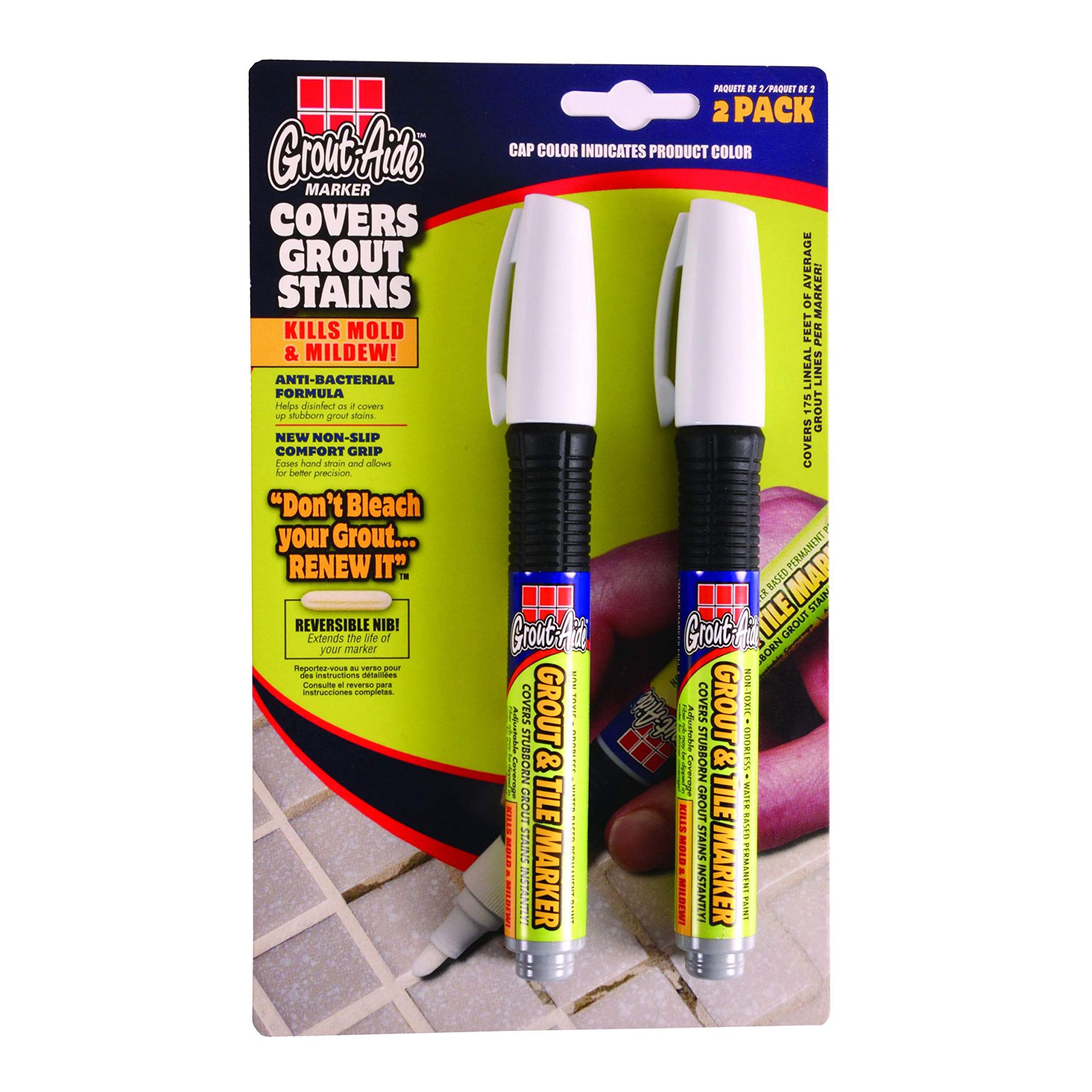 Grout-Aide 05161, Almond Grout and Tile Marker, 2 Count (Pack of 1), 6 Fl Oz