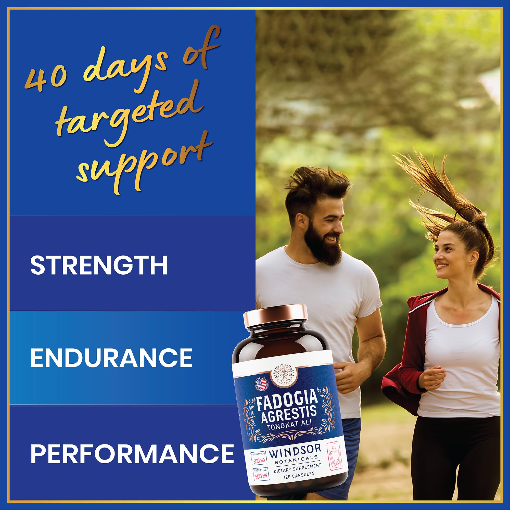 Fadogia Agrestis and Tongkat Ali Supplement - Fadogia Agrestis 600 mg, 500 mg (Longjack) Tongkat Ali for Men - Maca Root, Fenugreek Extract, Ashwagandha Extract, Saw Palmetto Supplements - 120 Caps