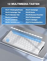 TECKNET Vezeték Nélküli Billentyűzet-Egér Szett, Német QWERTZ Kiosztás, 15m Hatótáv, Csendes Gombokkal, PC/Laptop/Smart TV Kompatibilis, Feh 5