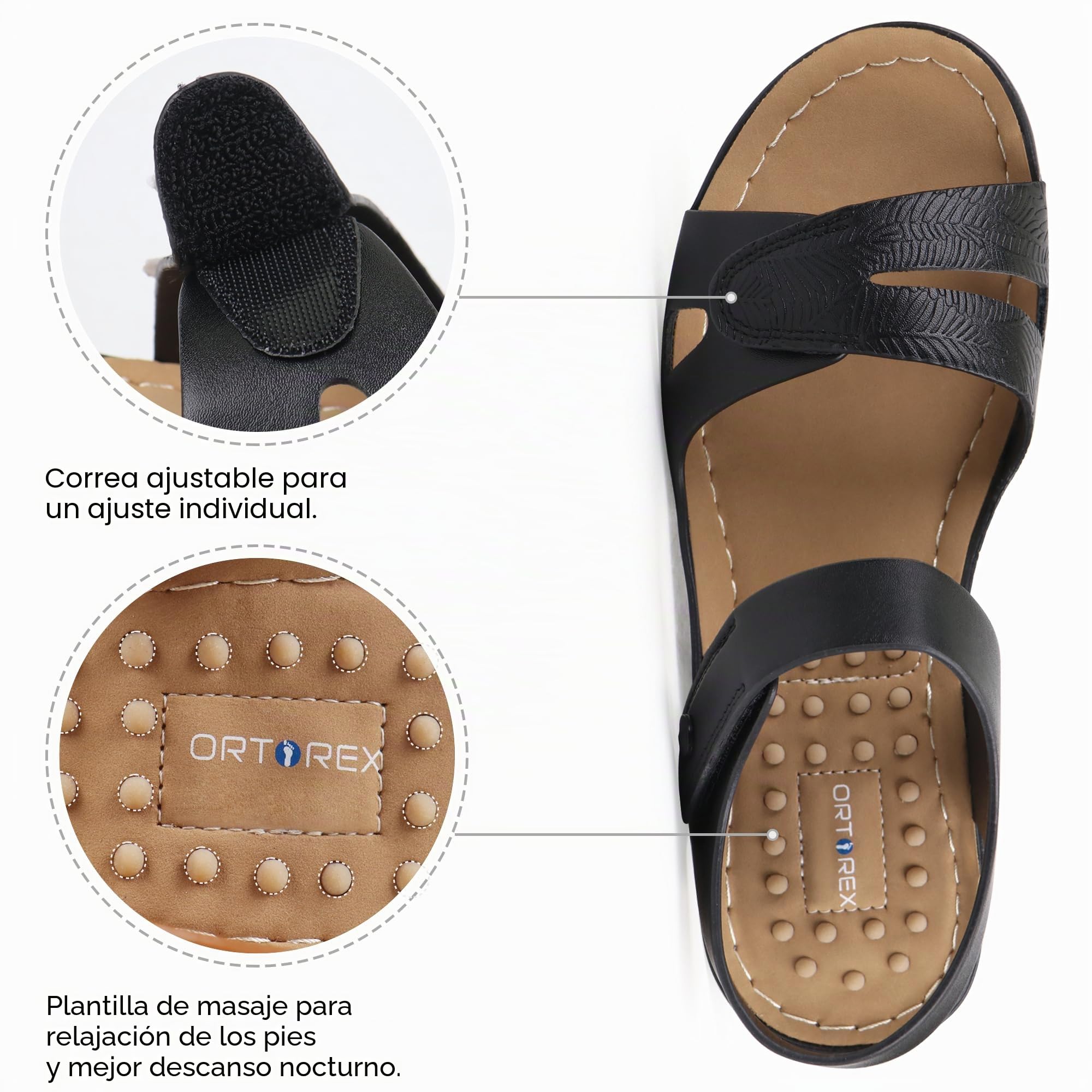 Ortho+rest Mujeres Sandalias de paseo cómodas Sandalias ortopédicas con soporte para el arco plantar