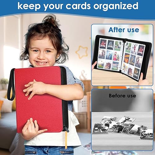 Miniatura 6 de Carpeta de tarjetas de 900 bolsillos, para tarjetas coleccionables y 9 bolsillos duradero, protectores de tarjetas de béisbol para MTC, TCG,