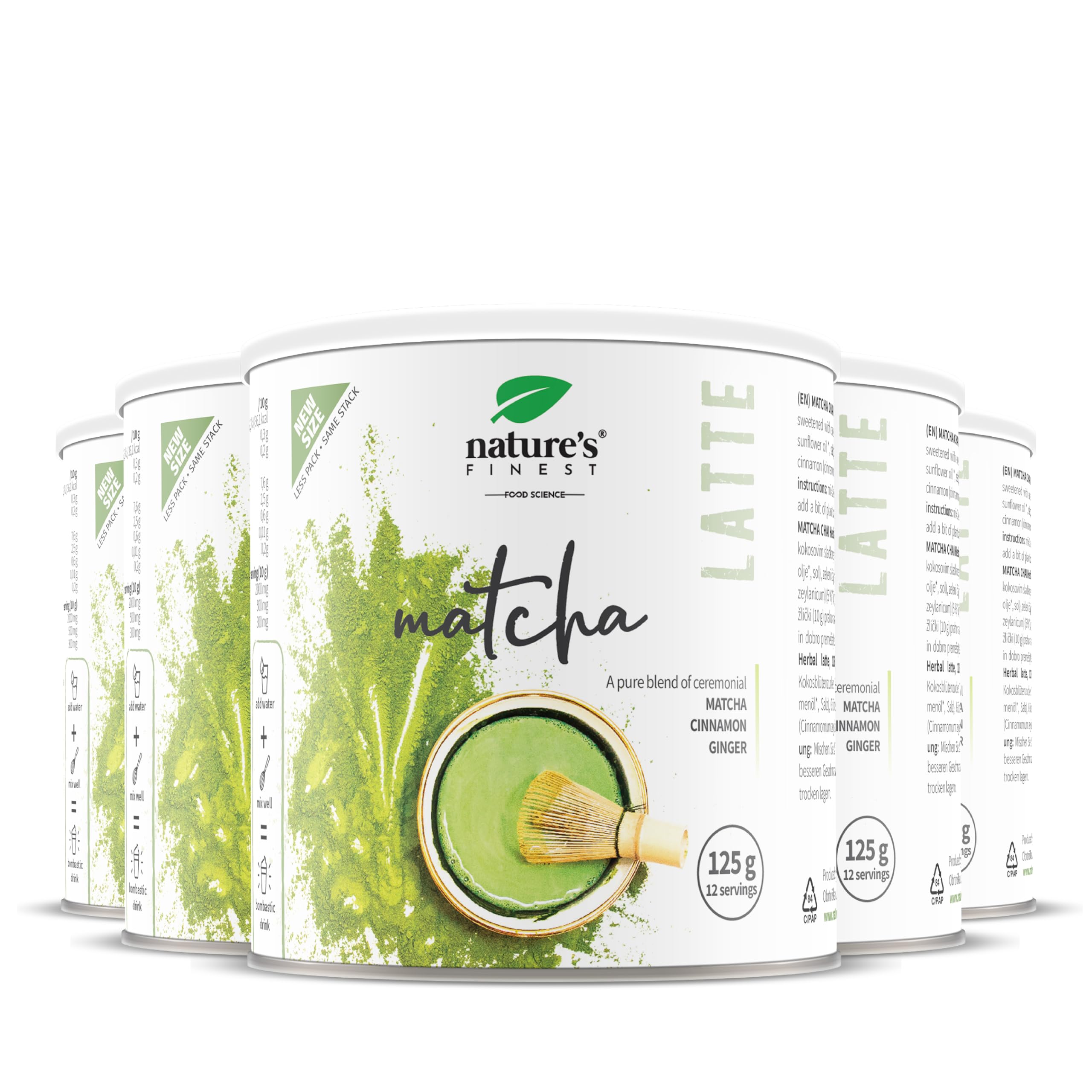 Nature's Finest Matcha Chai Latte - Bevanda di Riso con Matcha Biologico 20%, Cannella e Zenzero - con Zucchero di Cocco, Vegan - 625 g