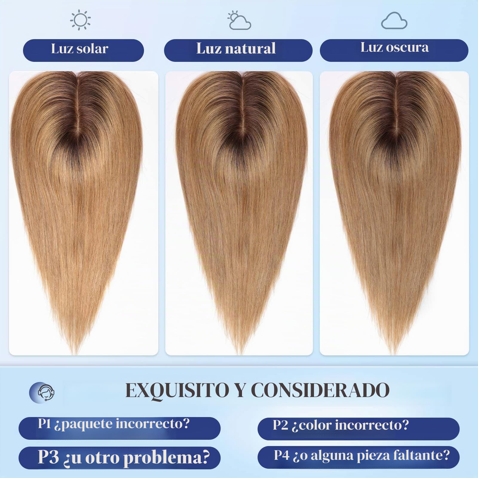 HAIRCUBE Tapa de Cabello 5"*5.5" Base para Mujeres, 14 Pulgadas rubio ceniza ombré, Tapa de Cabello 100% Cabello Humano Real con Flequillo para Mujeres con Cabello Ralo