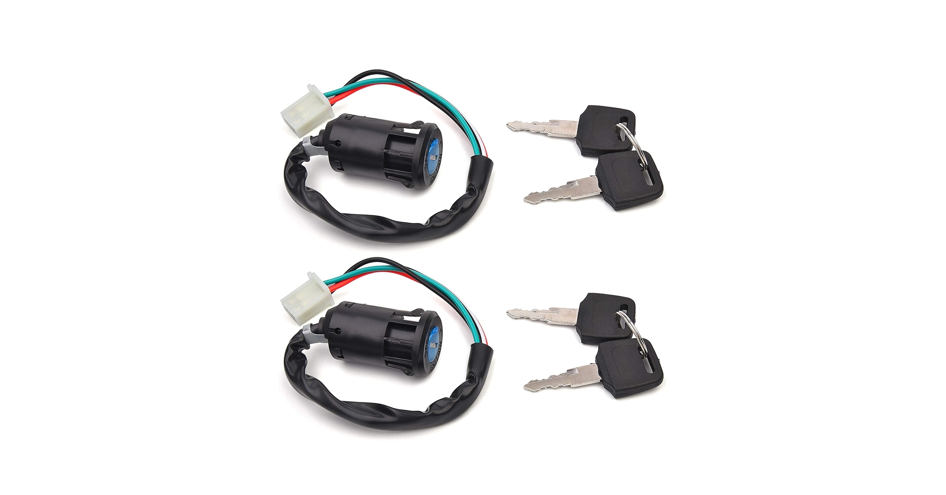 アオ　0423 Amazon.com: Interruptor de llave de encendido de 4 cables x2