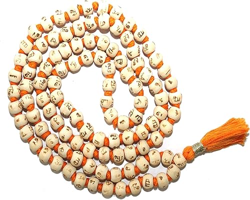 IS4A Blanco Tulsi Japa Mala 108+1 0.315 in Hare Rama Hare Krishna Cuentas, Tulsi