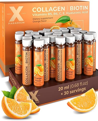 Péptidos de colágeno líquido con biotina y ácido hialurónico, 3000 mg de colágeno hidrolizado tipo 1 y 3, biotina 10000 mcg, vitaminas B5, B6, C y