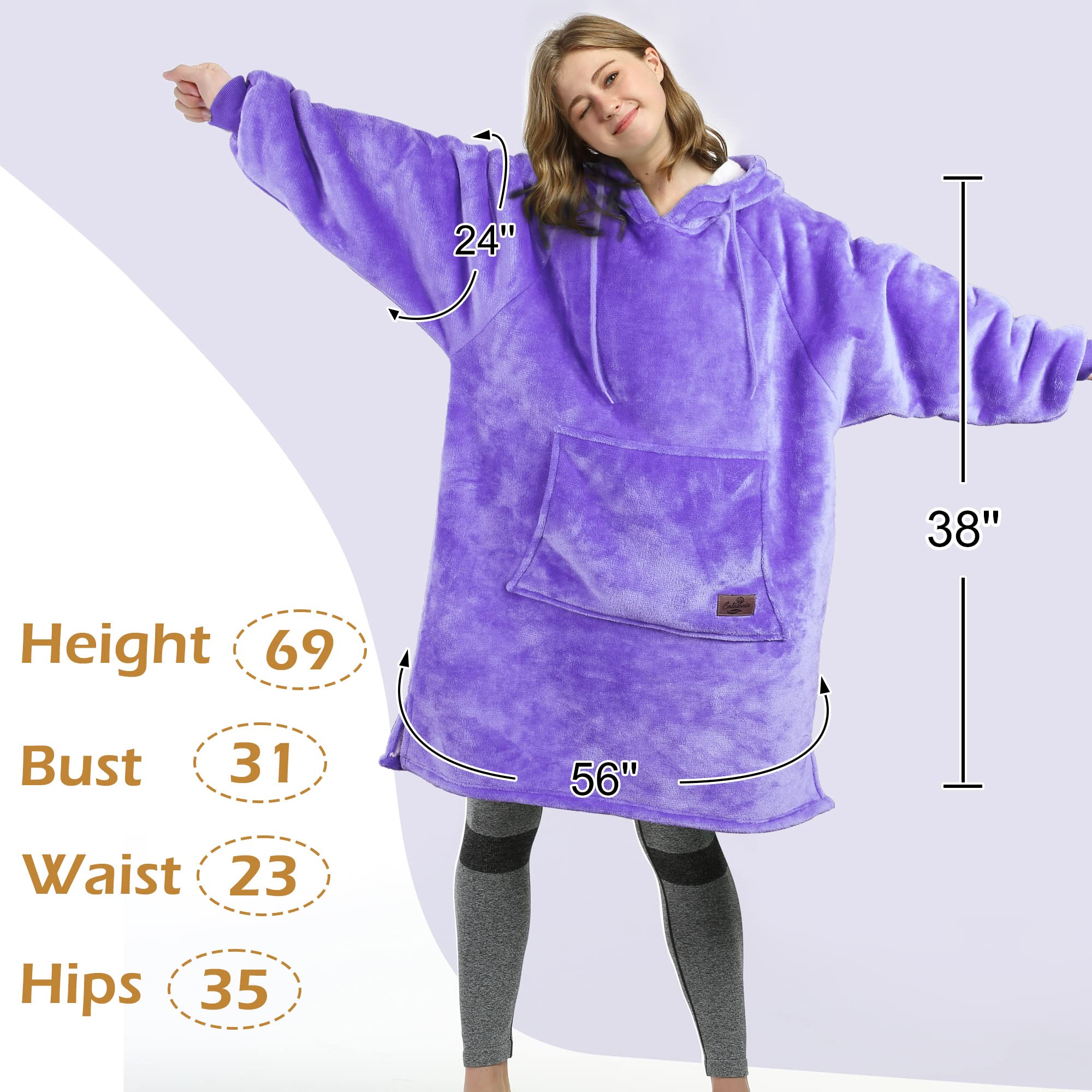 Catalonia Classy Poncho-deken met capuchon van gespoten lamswol
