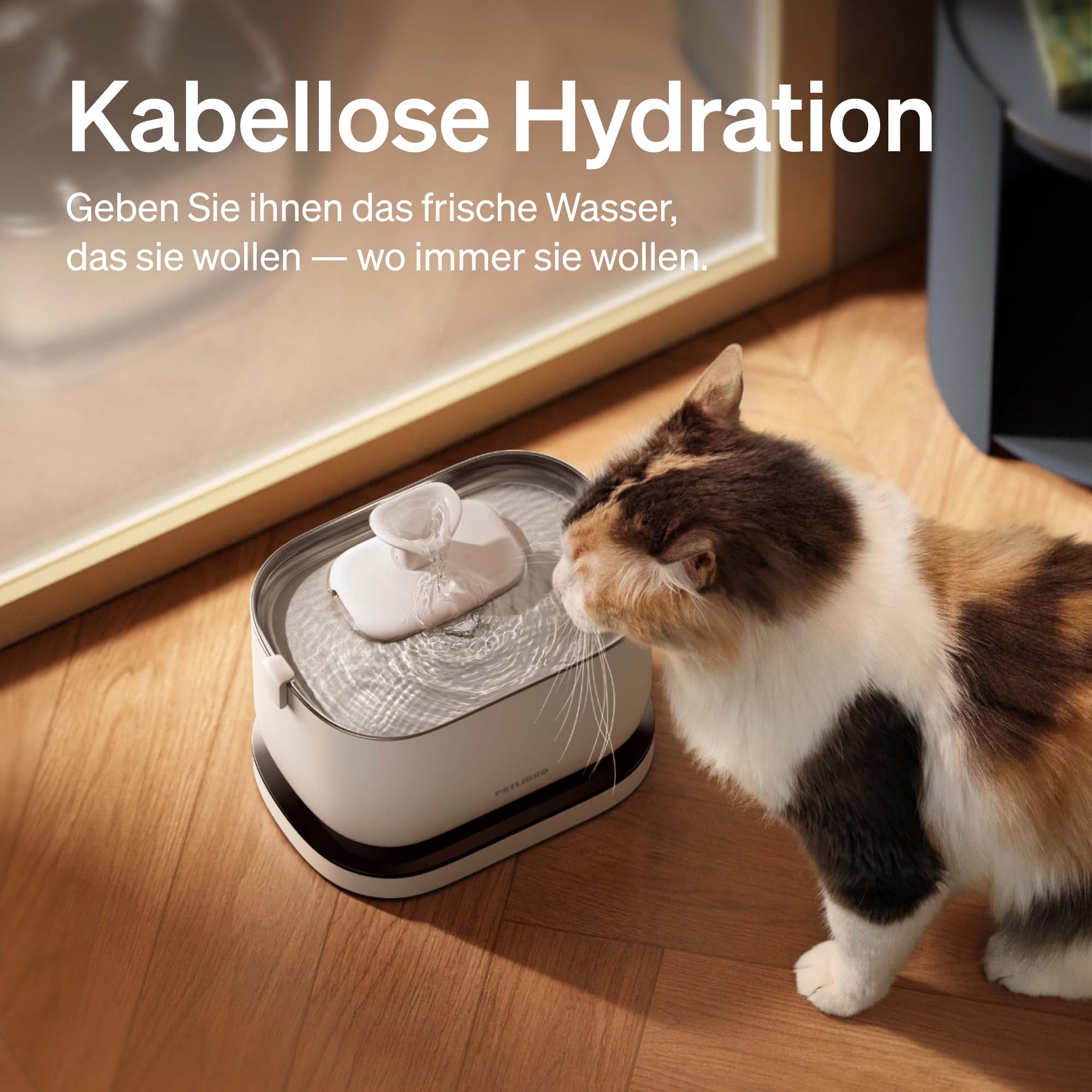 Petlibro Fontanna Bezprzewodowa dla Kotów, 2,5 L, Poidełko z Baterią 5000 mAh, 23 dB, Łatwe do Czyszczenia, Bez BPA