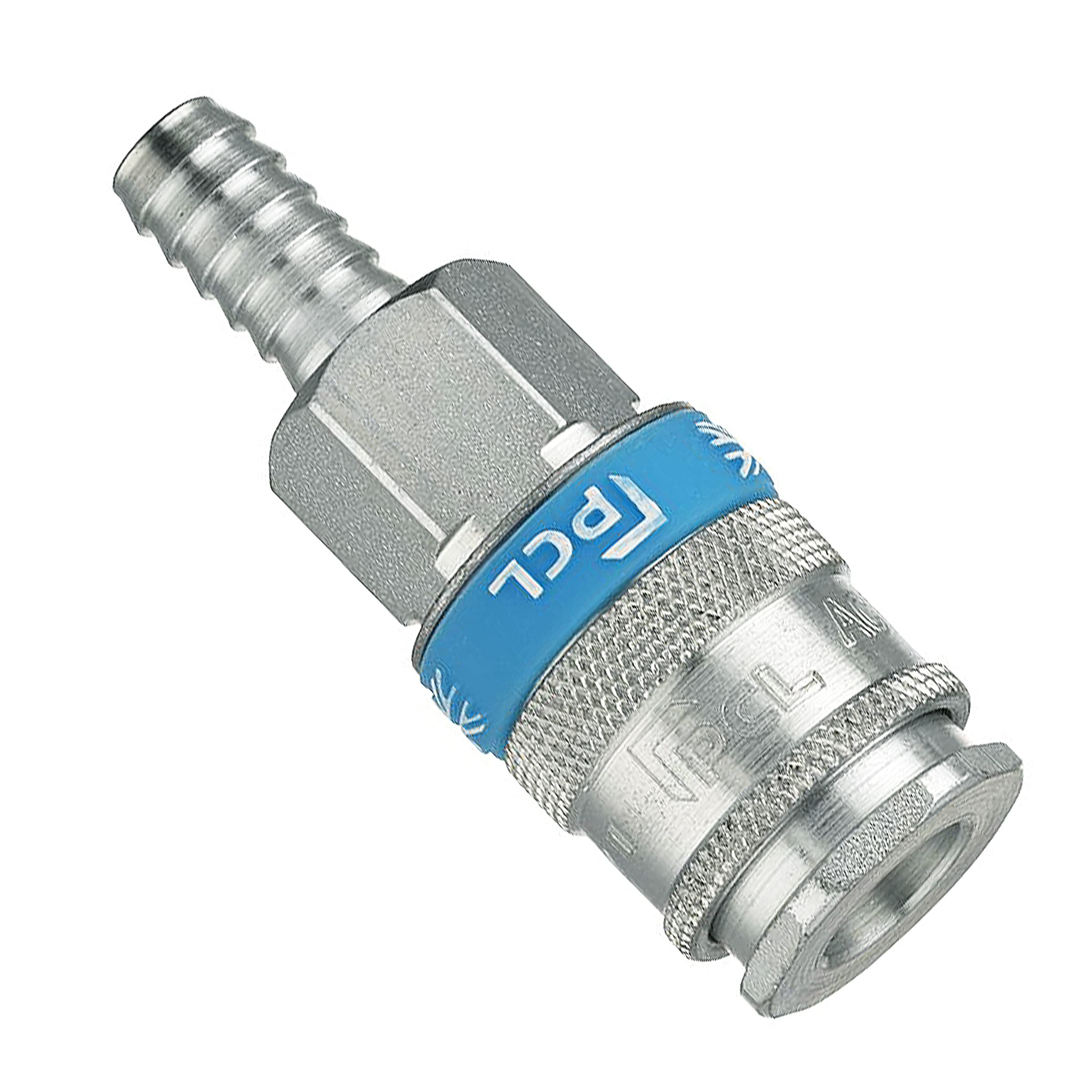 PCL Druckluftkupplung Schnellkupplung Kupplung mit Schlauchtülle 9 mm Stecknippel Stecker Tülle aus gehärtetem Stahl