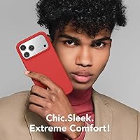 Vista 1325 de GONEZ Funda de silicona para iPhone 15 Pro Max, compatible con Magsafe, protector de cámara + protector de pantalla, forro de microfibra suave Negro