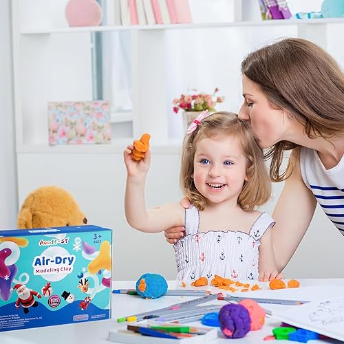 Miniatura 5 de Arcilla seca al aire 102 colores, arcilla para modelar para niños, modelo Magic Clay, kit de arcilla de moldeo de bricolaje con herramientas de