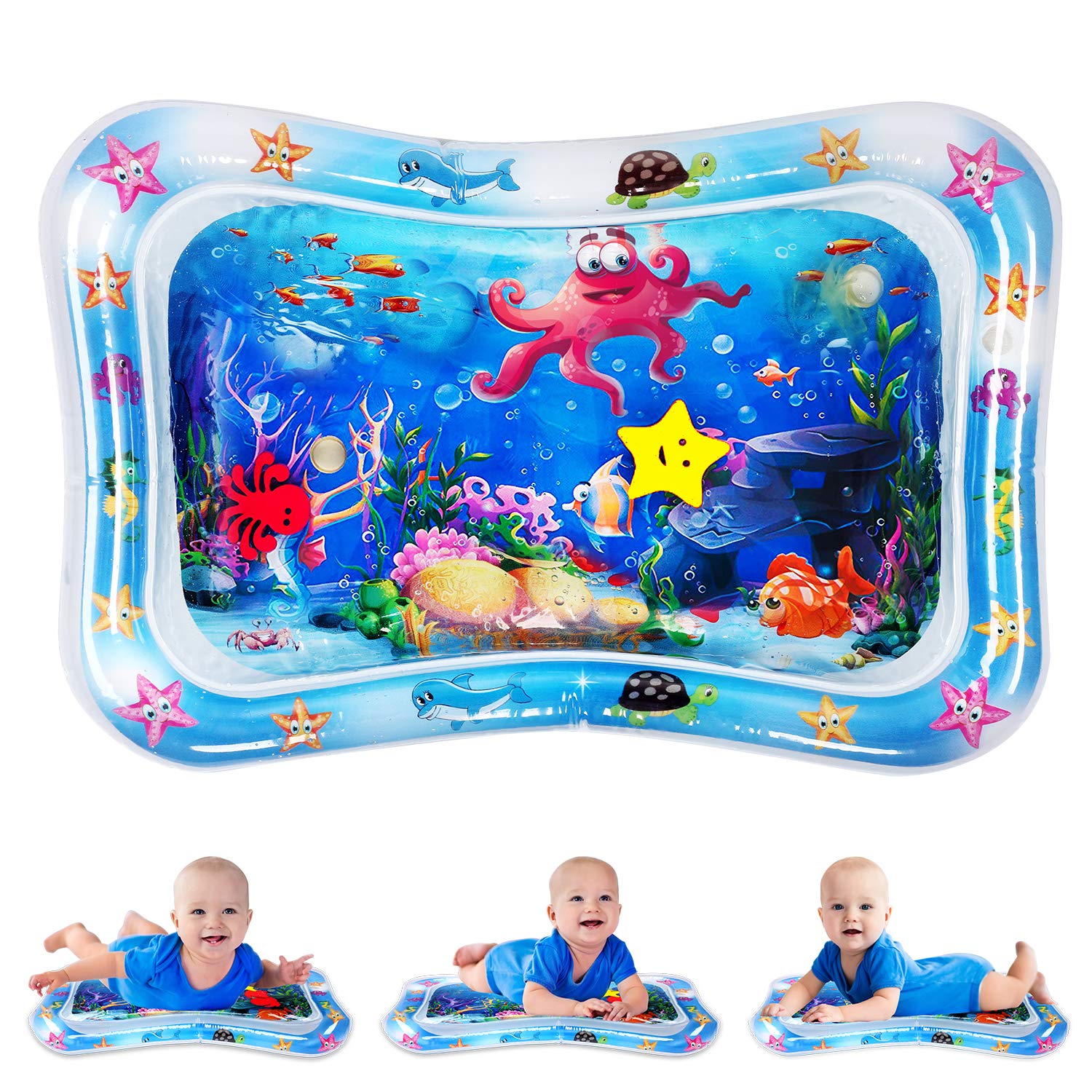 uDark Tummy Time Mat, Inflatable Wet 