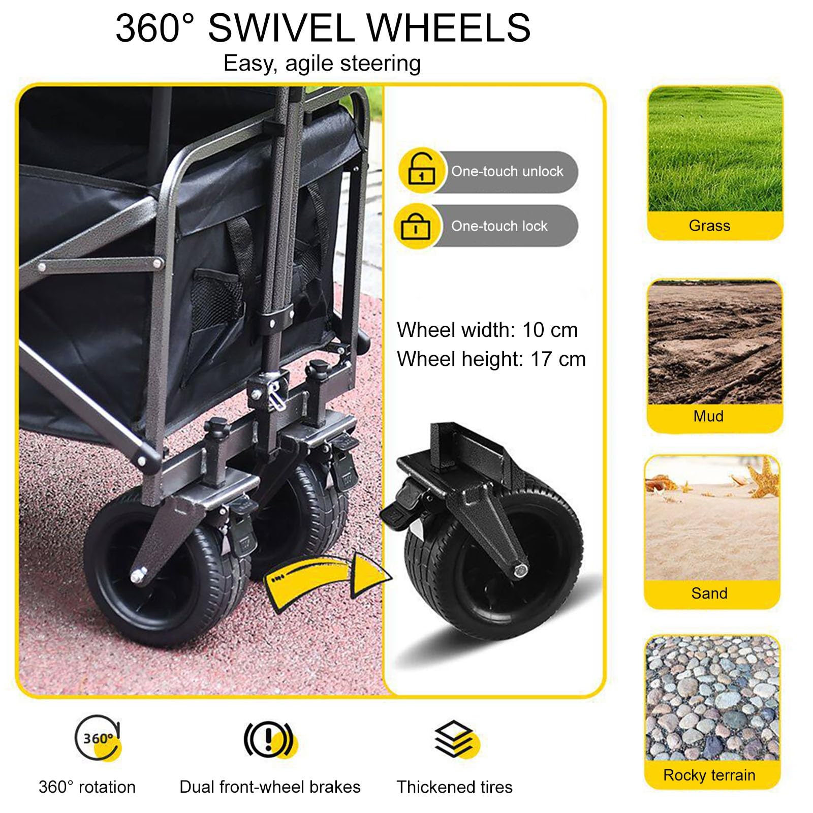 Chariot de Vente Portable avec auvent, Chariots Alimentaires avec Roues