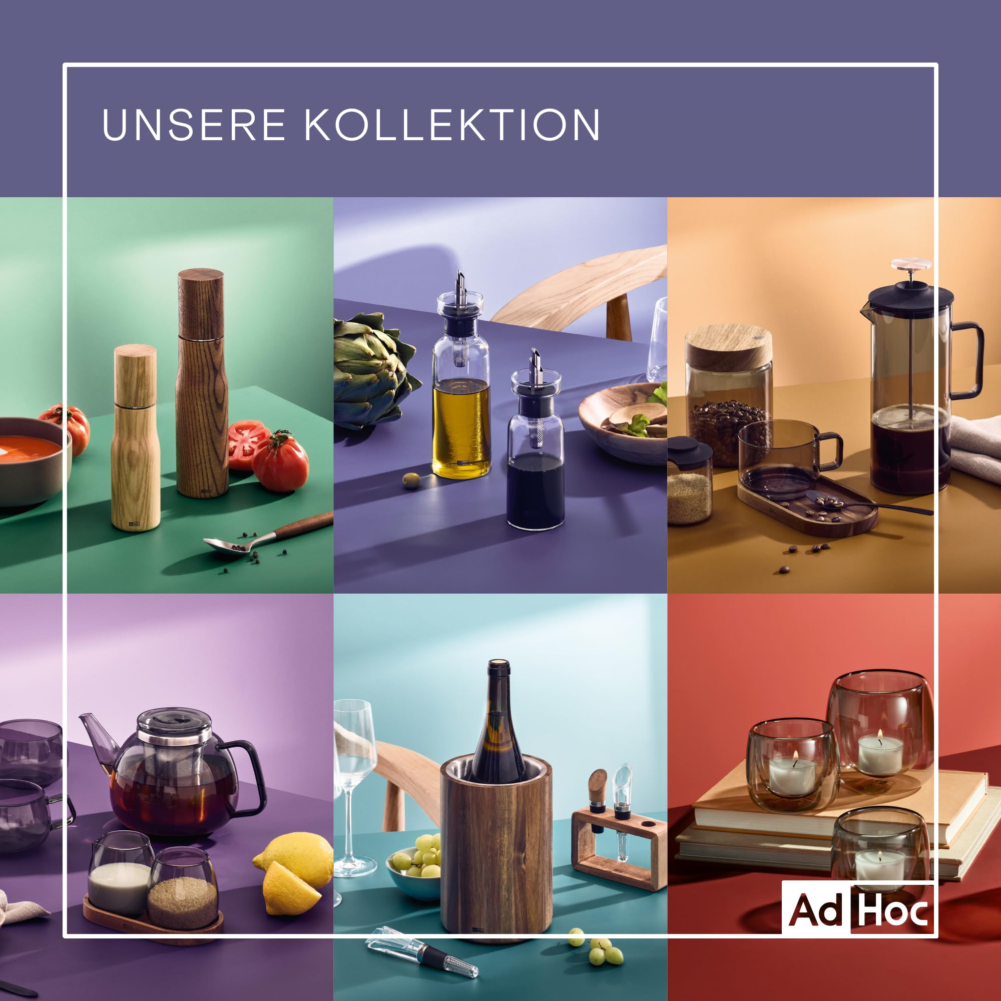 AdHoc BZ82 Set Ölspender oder Essigspender AromaPour aus Glas | elegante Olivenölflasche mit Ausgießer aus Edelstahl | ideal auch für Kürbiskern-Öl oder Essig | luftdicht, 500 ml