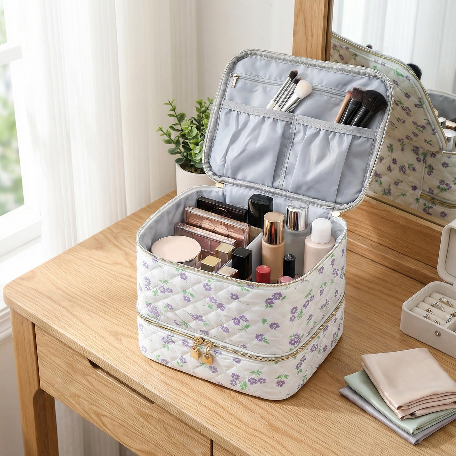 Trousse de maquillage de voyage de grande capacité pour femme, style 5