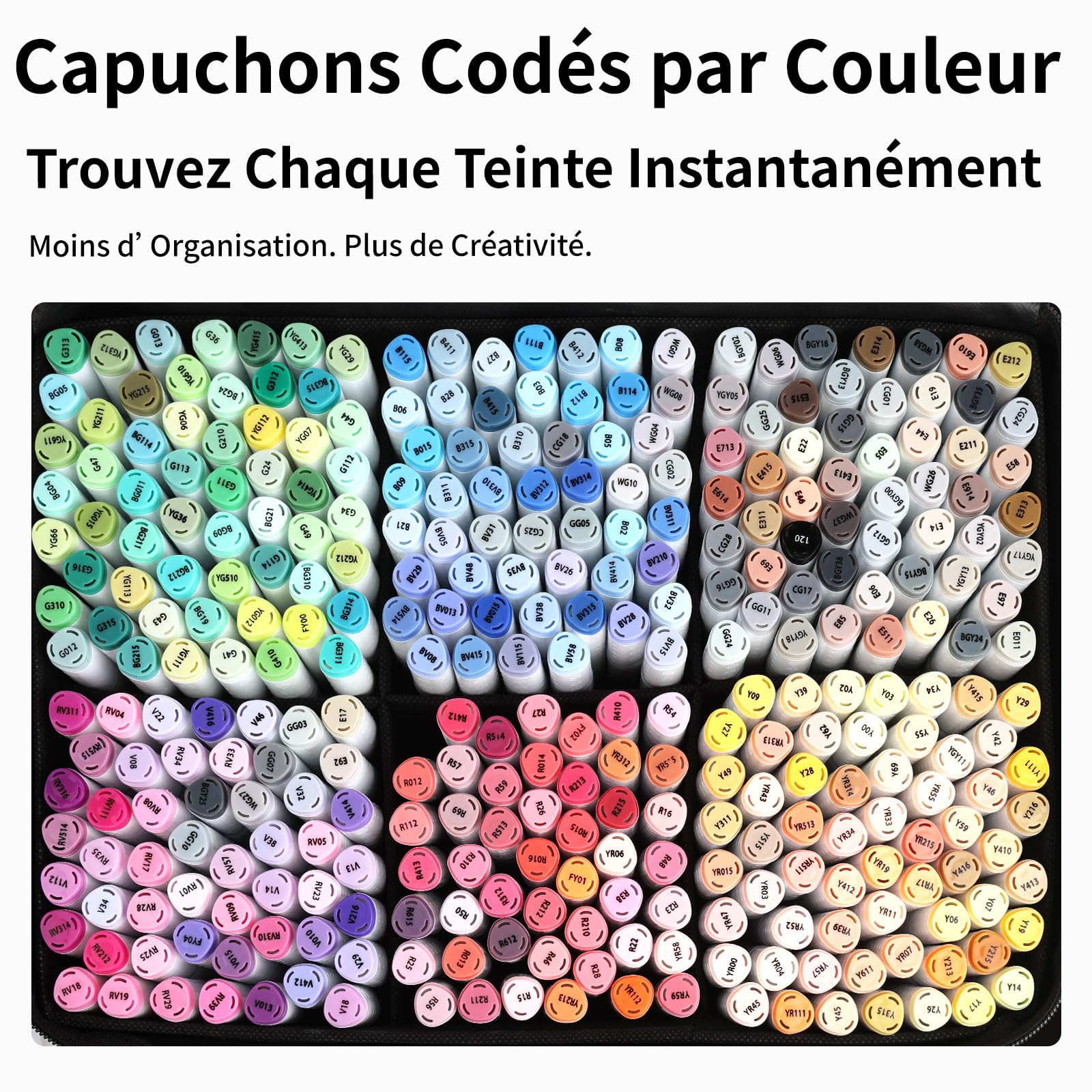 Marqueurs à alcool pinceau et burin – Lot de 320 marqueurs à base d'alcool pour artistes et adultes – Double pointe pinceau et burin – Rechargeable – Certifié ASTM D-4236
