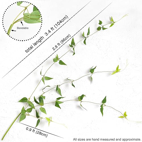 Miniatura 5 de FiveSeasonStuff Delicia de decoración versátil exuberante juego de hojas de Clematis de seda artificial elegante de 28 pies y 10 vides para