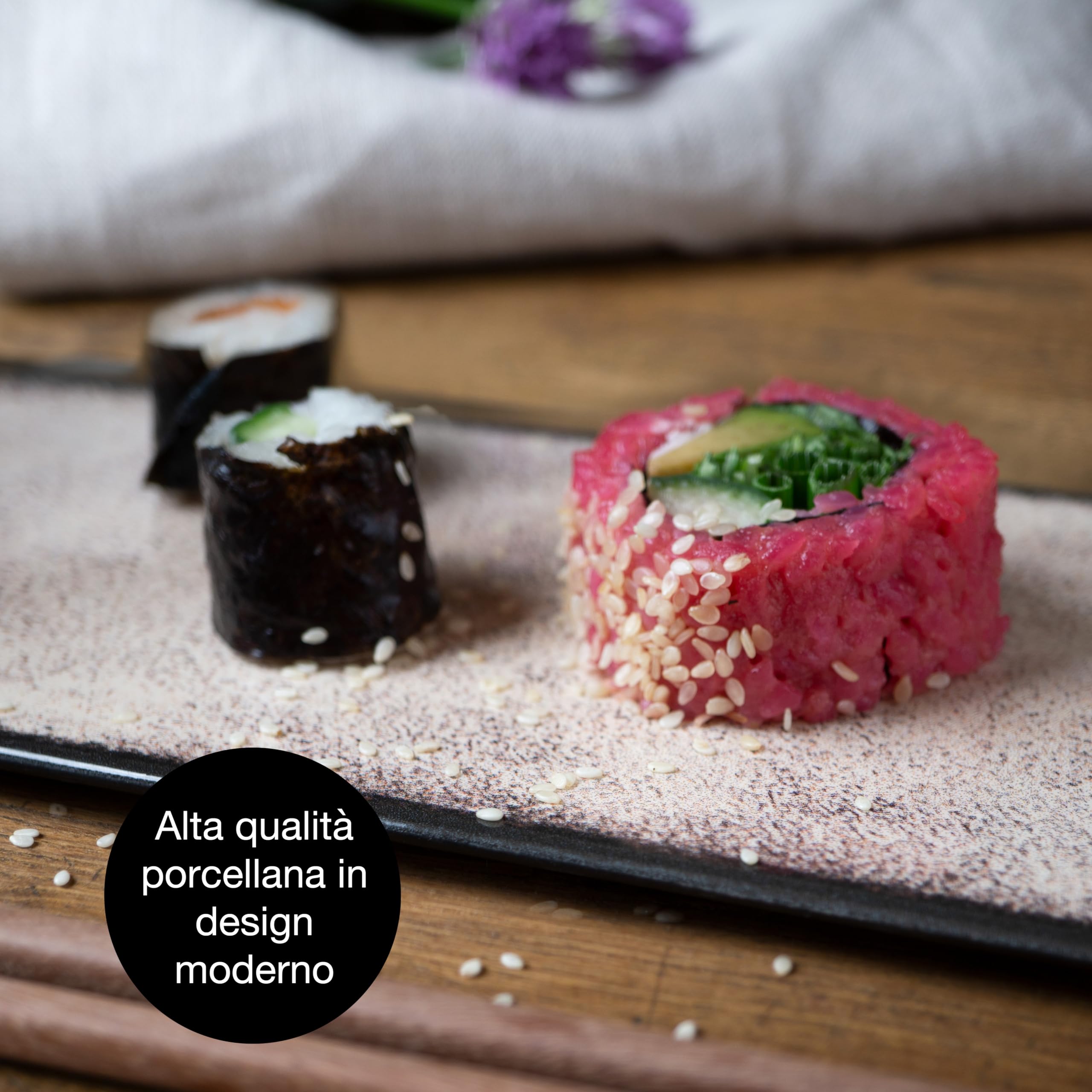 Moritz & Moritz Set di stoviglie da sushi per 2 persone - 10 pezzi - Servizio da sushi con 2x piatti da sushi, ciotole per salse e bacchette